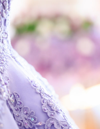 beading detail on purple evening gown