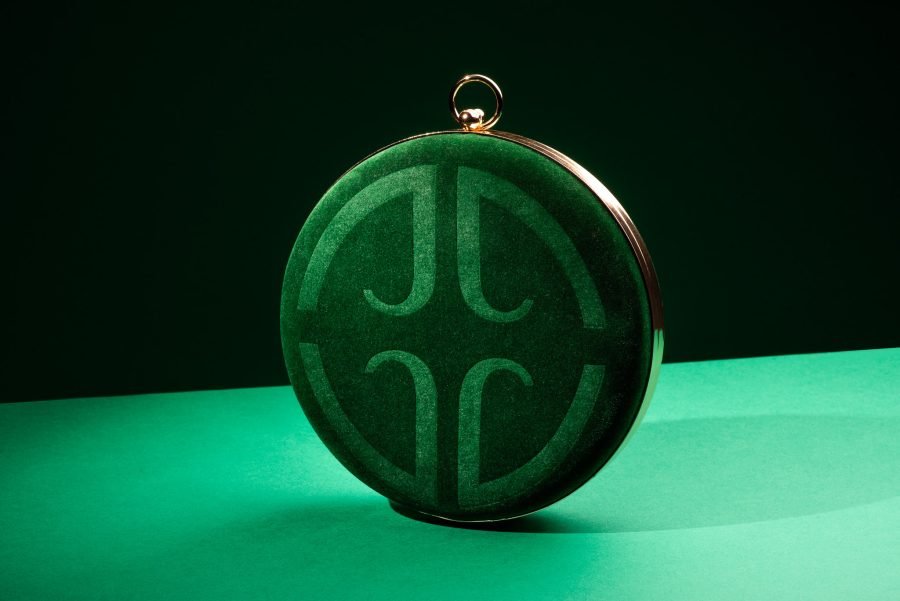 Emerald Green Elixir Round clutch bag